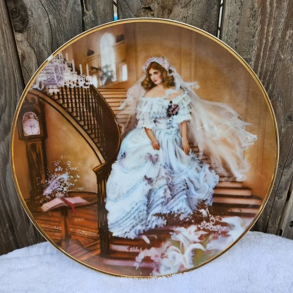 Vintage Decorative Plate with Bride Design - Picture 1 of 16